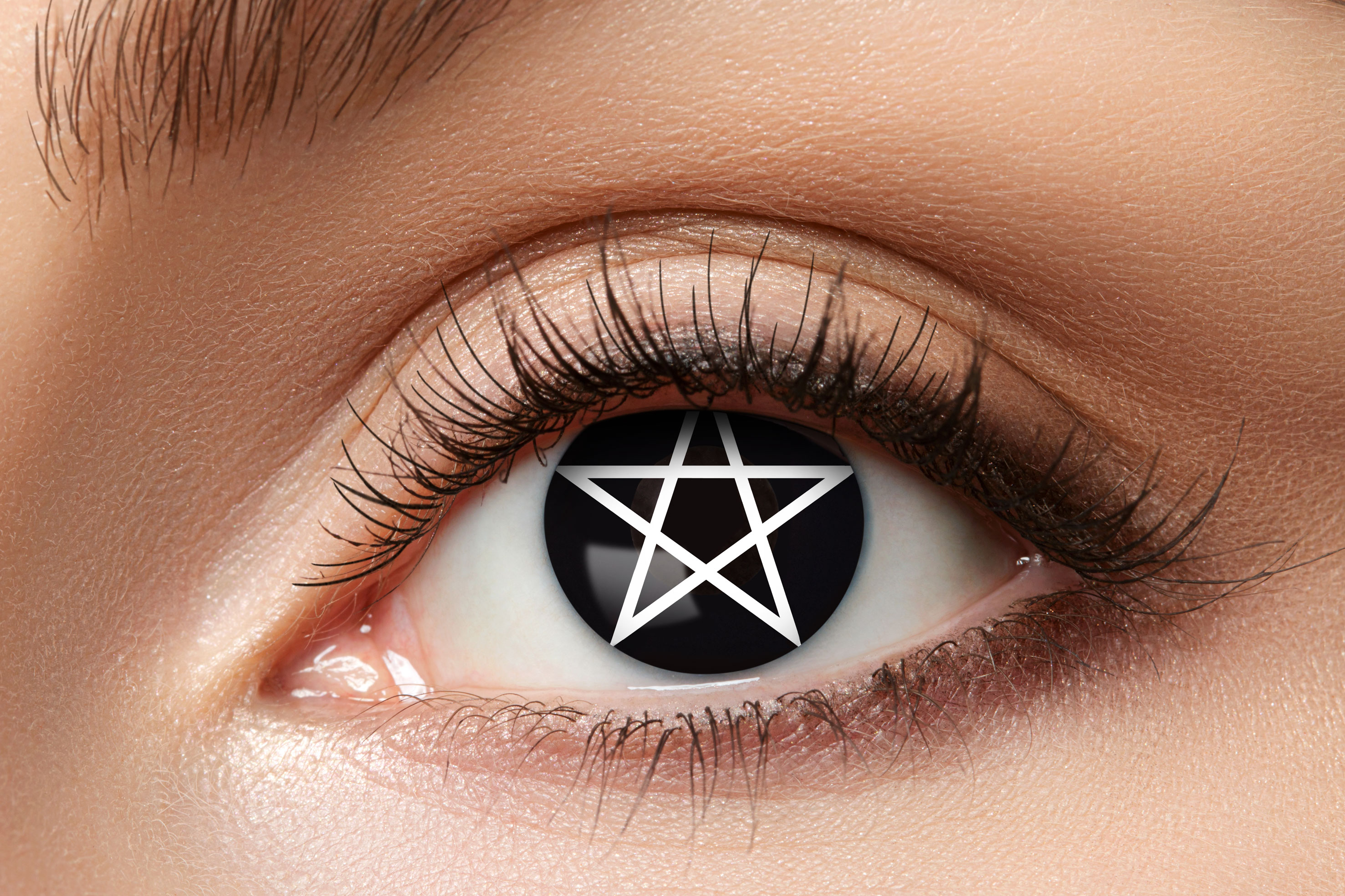 Lenzen pentagram - Willaert, Verkleedkledij, fantasiekledij, Lenzen, contactlenzen, halloween, helloween, ogen